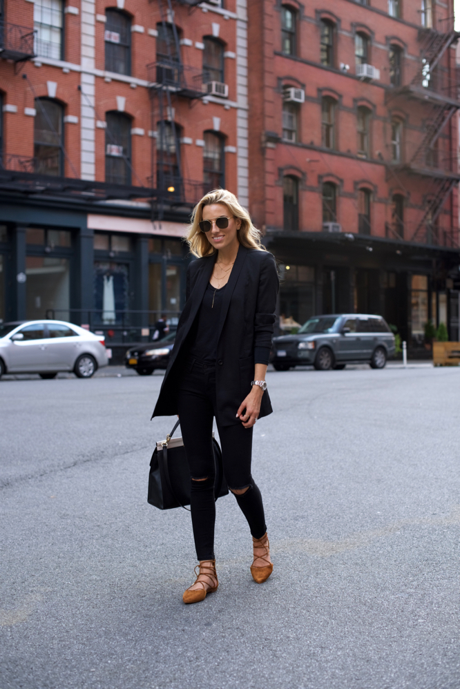 Stepping into Fall in Louise et Cie Lace-up Flats - Lisa D CahueLisa D ...