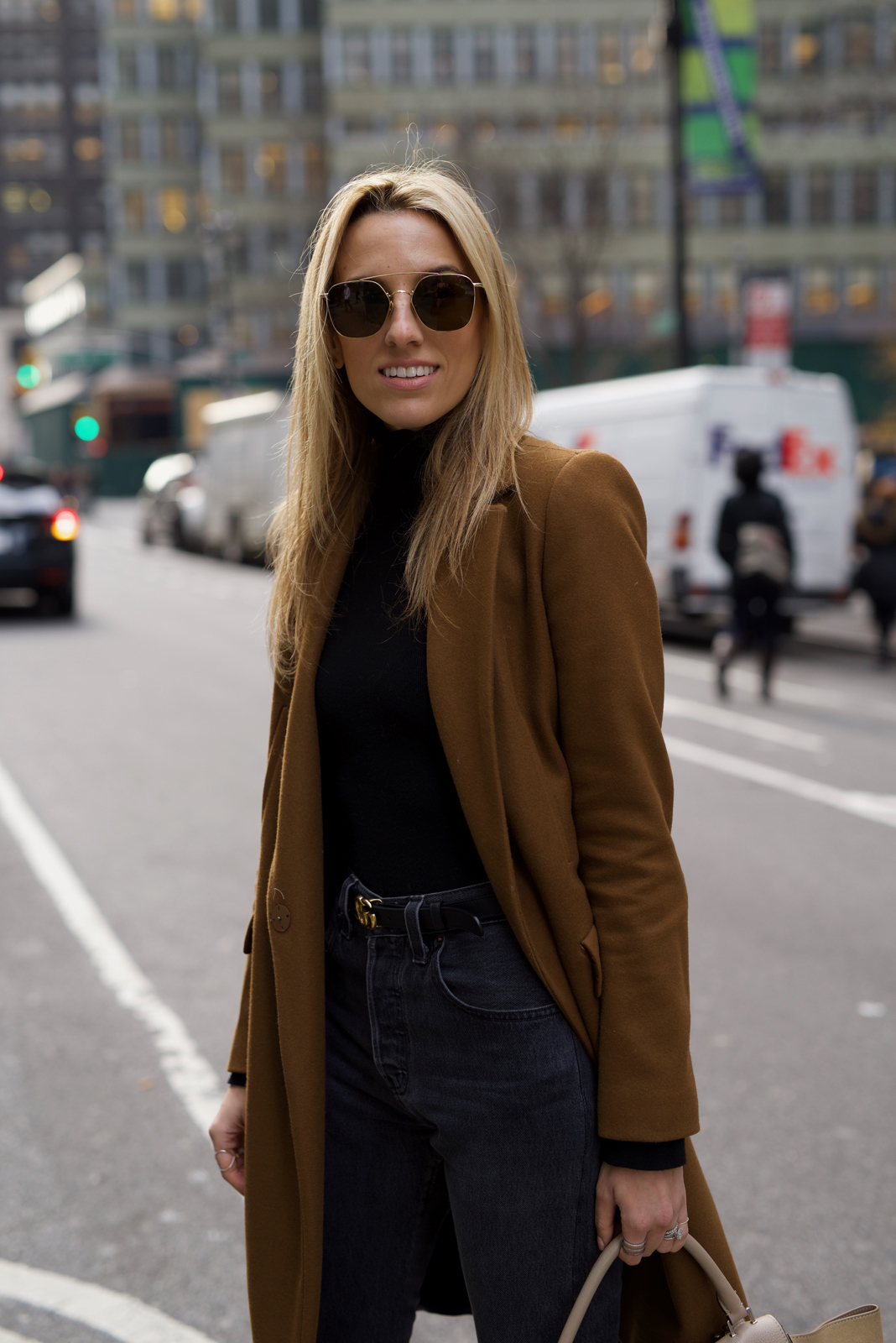NYC Street Style in All Black with a Camel Coat - Mind Body SwagMind ...